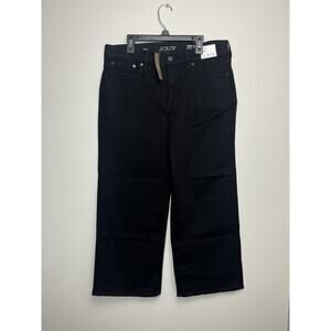 J Crew Slim Wide Leg Jeans Womens 29 PETITE Black Rinse Denim Jeans High Rise